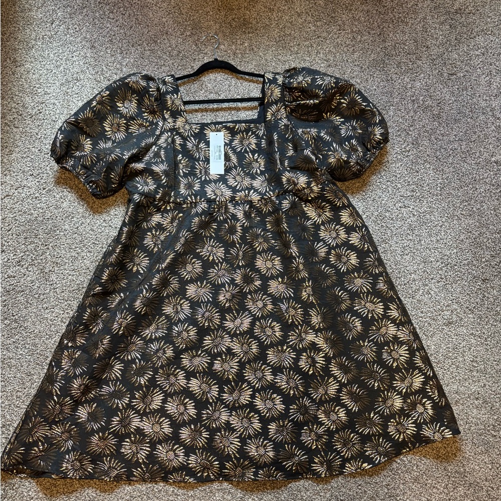 Sunflower Puff Sleeve Dress